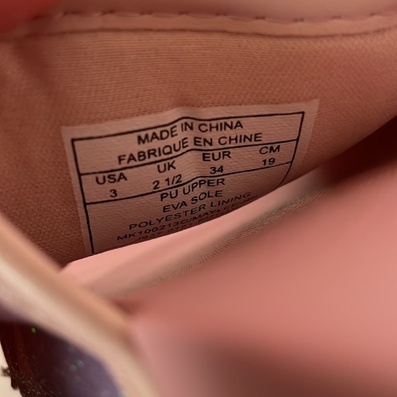 Michael kors slides pink with pastel multi color glitter size 3 - Picture 7 of 7